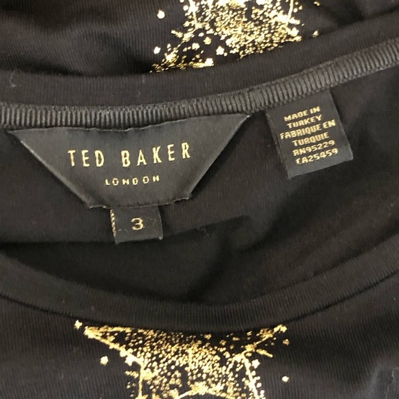 Ted baker, black gold star T-shirt - Picture 4 of 10